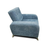 Poltrona Azalea Azul 80 cm de Tela sin Cojines Decorativos