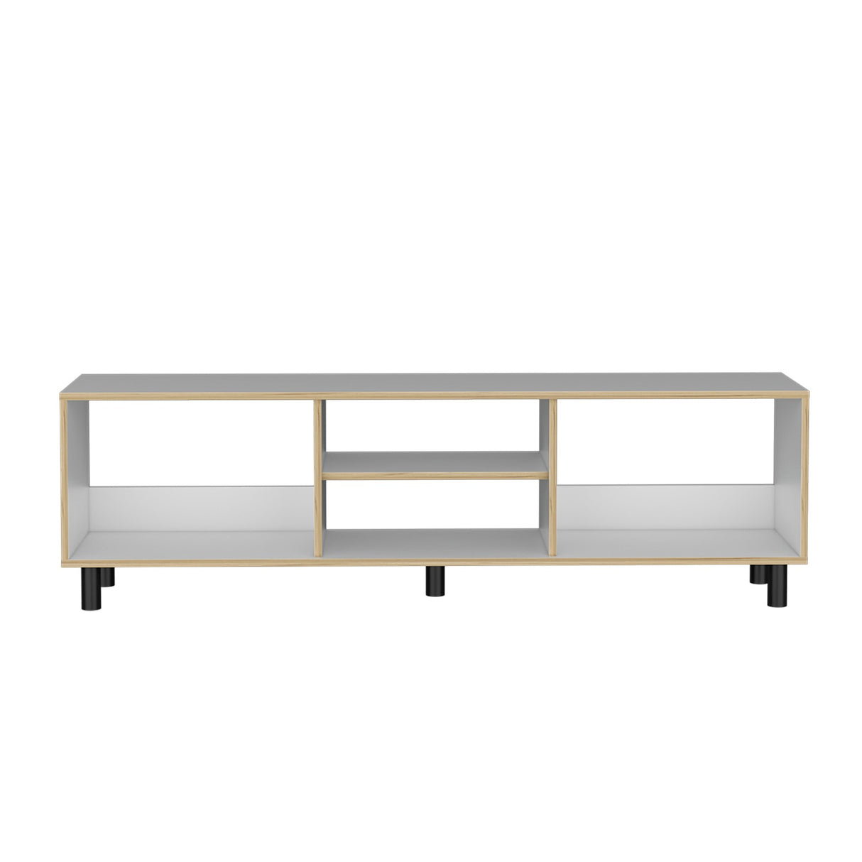 Rack de TV Tunez Blanco 160x47.5cm Para TV Hasta 70 Pulgadas sin Cajones y con Patas - Muebles para TV | Bylmo