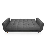 Sala Clic Clac Archer Gris 210 cm con Sofá de 3 Puestos y 2 Poltronas Reclinables