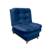 Sala Clic Clac Fendik Azul 210 cm con Sofá de 3 Puestos, 2 Poltronas Reclinables y Cojines Decorativos