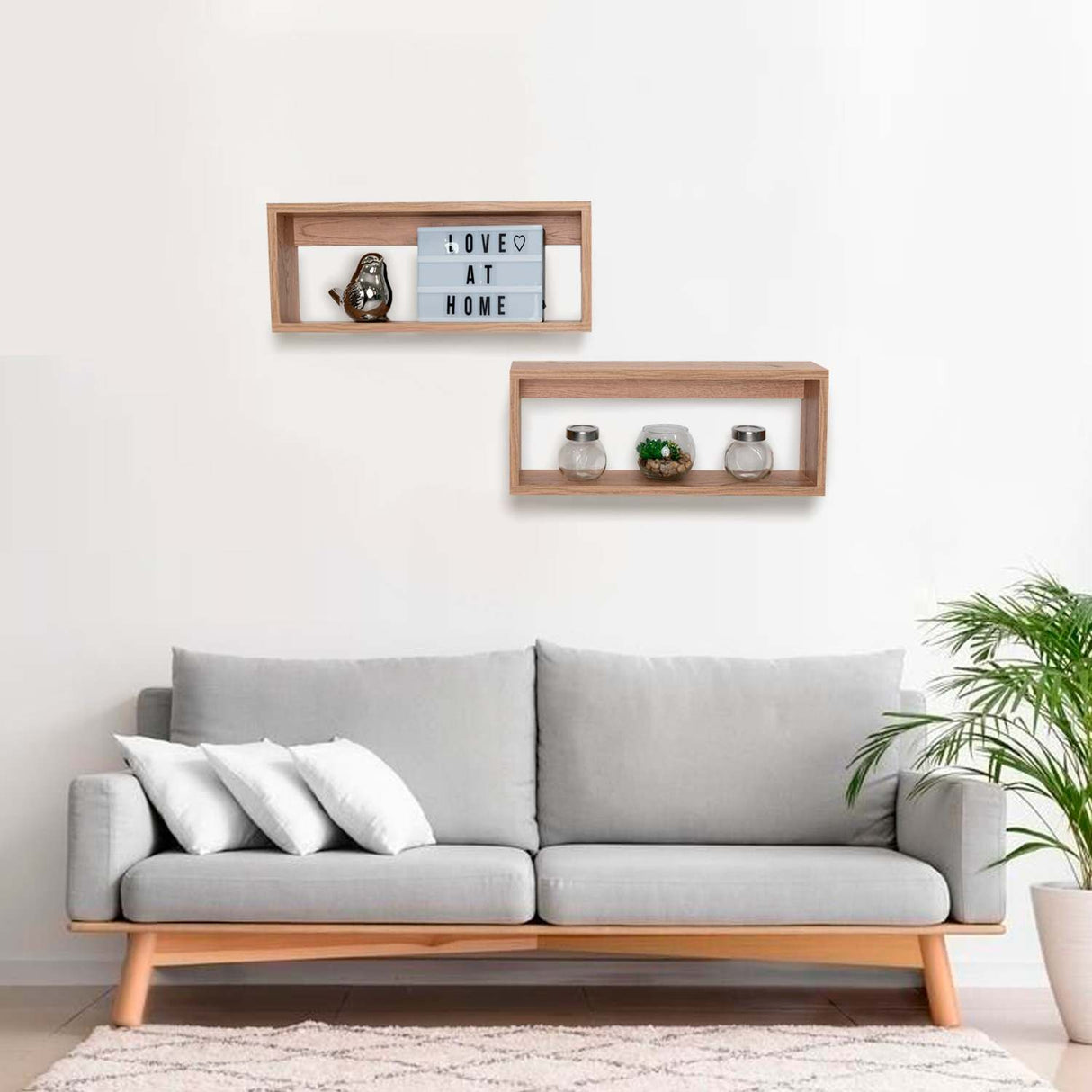 Set de 2 Repisas Rovere 50x20cm Rectangular con Dos Entrepaños - Repisas y Percheros | Bylmo