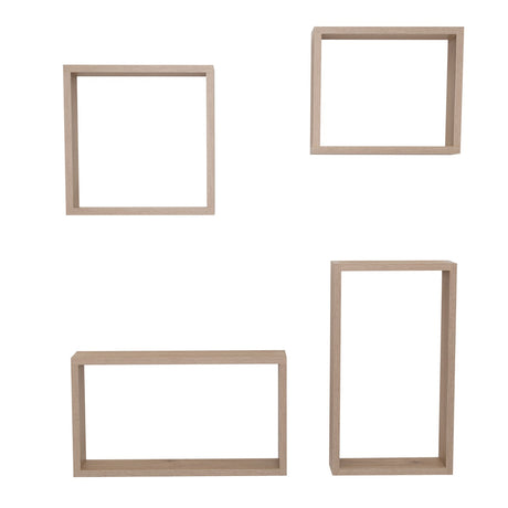 Set de 4 Repisas Zeus Rovere 46x26cm Rectangular con Un Entrepaño - Repisas y Percheros | Bylmo