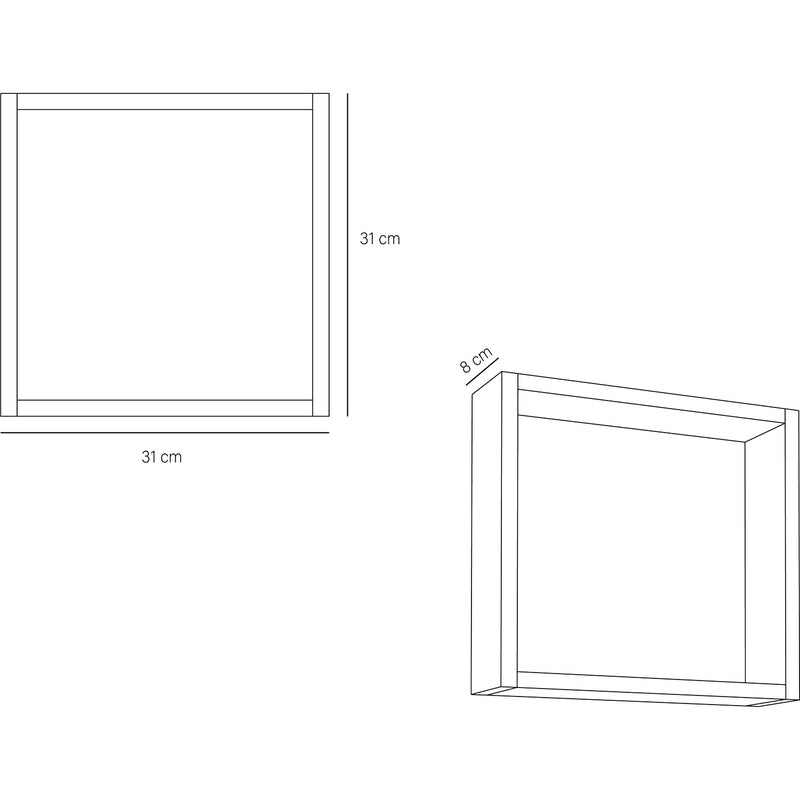 Set de 4 Repisas Zeus Rovere 46 cm Rectangulares