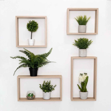 Set de 4 Repisas Zeus Rovere 46x26cm Rectangular con Un Entrepaño - Repisas y Percheros | Bylmo