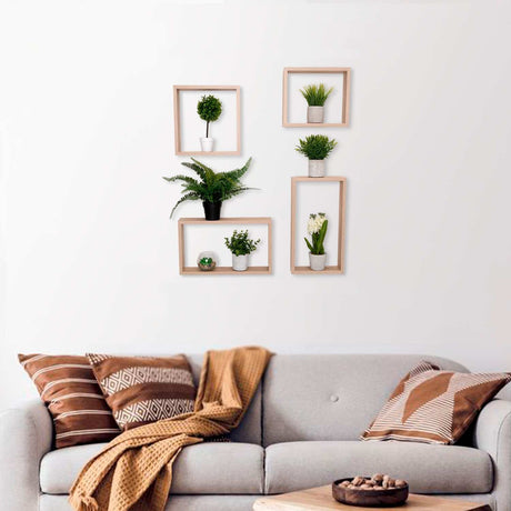 Set de 4 Repisas Zeus Rovere 46x26cm Rectangular con Un Entrepaño - Repisas y Percheros | Bylmo