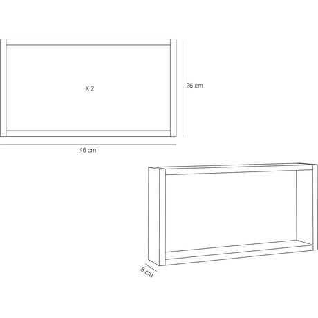 Set de 4 Repisas Zeus Rovere 46x26cm Rectangular con Un Entrepaño - Repisas y Percheros | Bylmo
