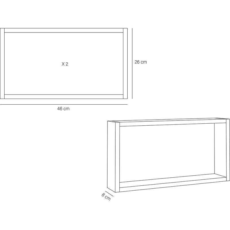 Set de 4 Repisas Zeus Rovere 46 cm Rectangulares