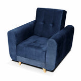 Silla Poltrona Archer Azul 85x90cm De Un Puesto Reclinable con Apoya Brazos