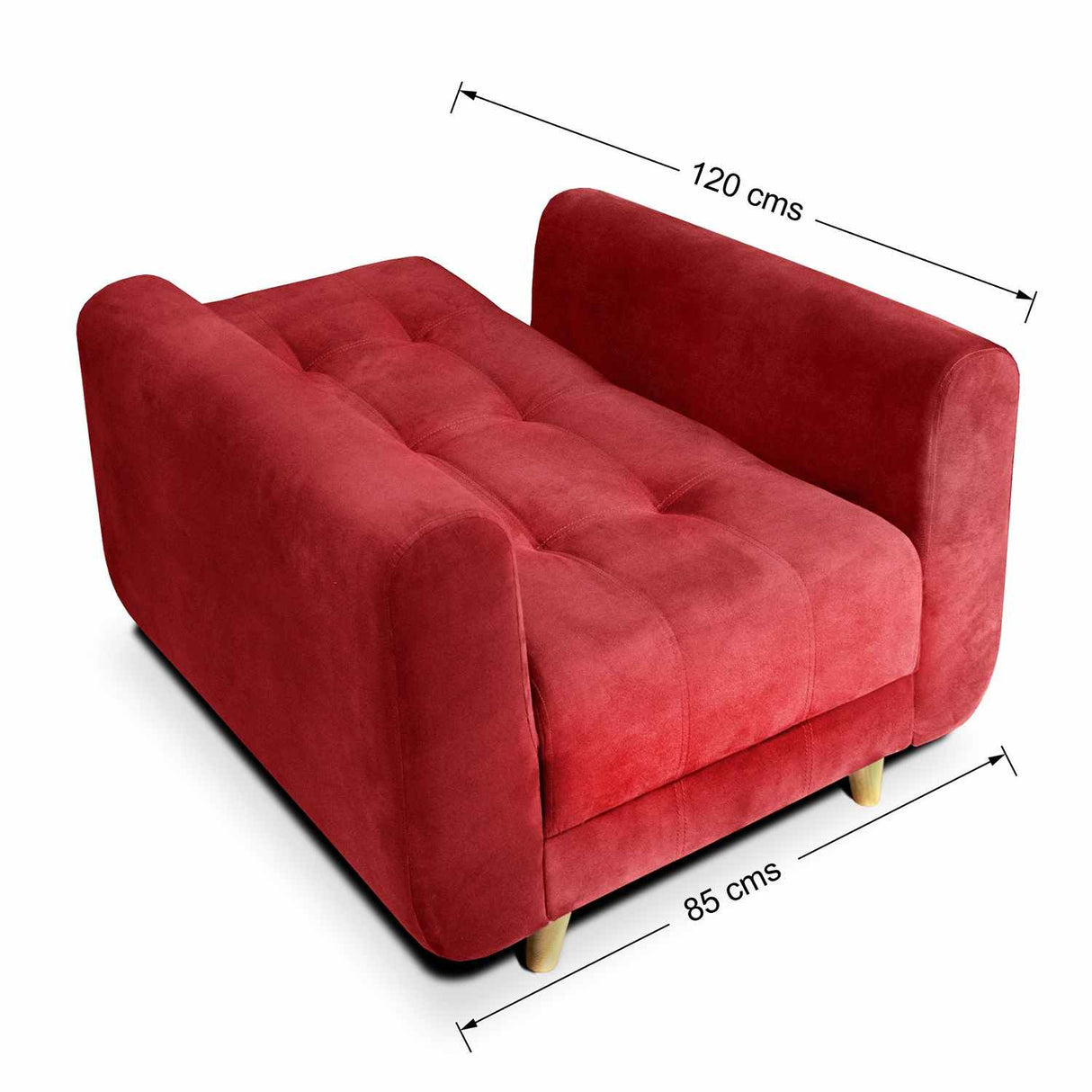 Silla Poltrona Archer Rojo 85x90cm De Un Puesto Reclinable con Apoya Brazos