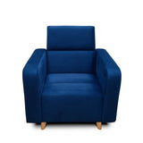 Silla Poltrona Úngaro Azul 85x90cm De Un Puesto Reclinable con Apoya Brazos