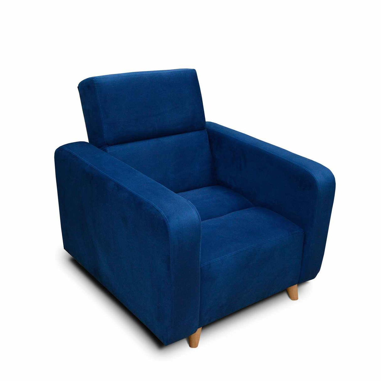 Silla Poltrona Úngaro Azul 85x90cm De Un Puesto Reclinable con Apoya Brazos