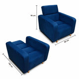 Silla Poltrona Úngaro Azul 85x90cm De Un Puesto Reclinable con Apoya Brazos