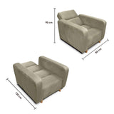 Silla Poltrona Úngaro Camel 85x90cm De Un Puesto Reclinable con Apoya Brazos