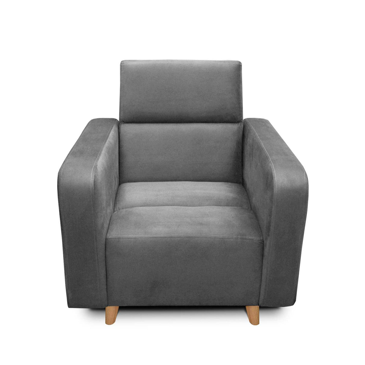 Silla Poltrona Úngaro Gris 85x90cm De Un Puesto Reclinable con Apoya Brazos