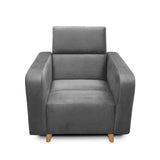 Silla Poltrona Úngaro Gris 85x90cm De Un Puesto Reclinable con Apoya Brazos