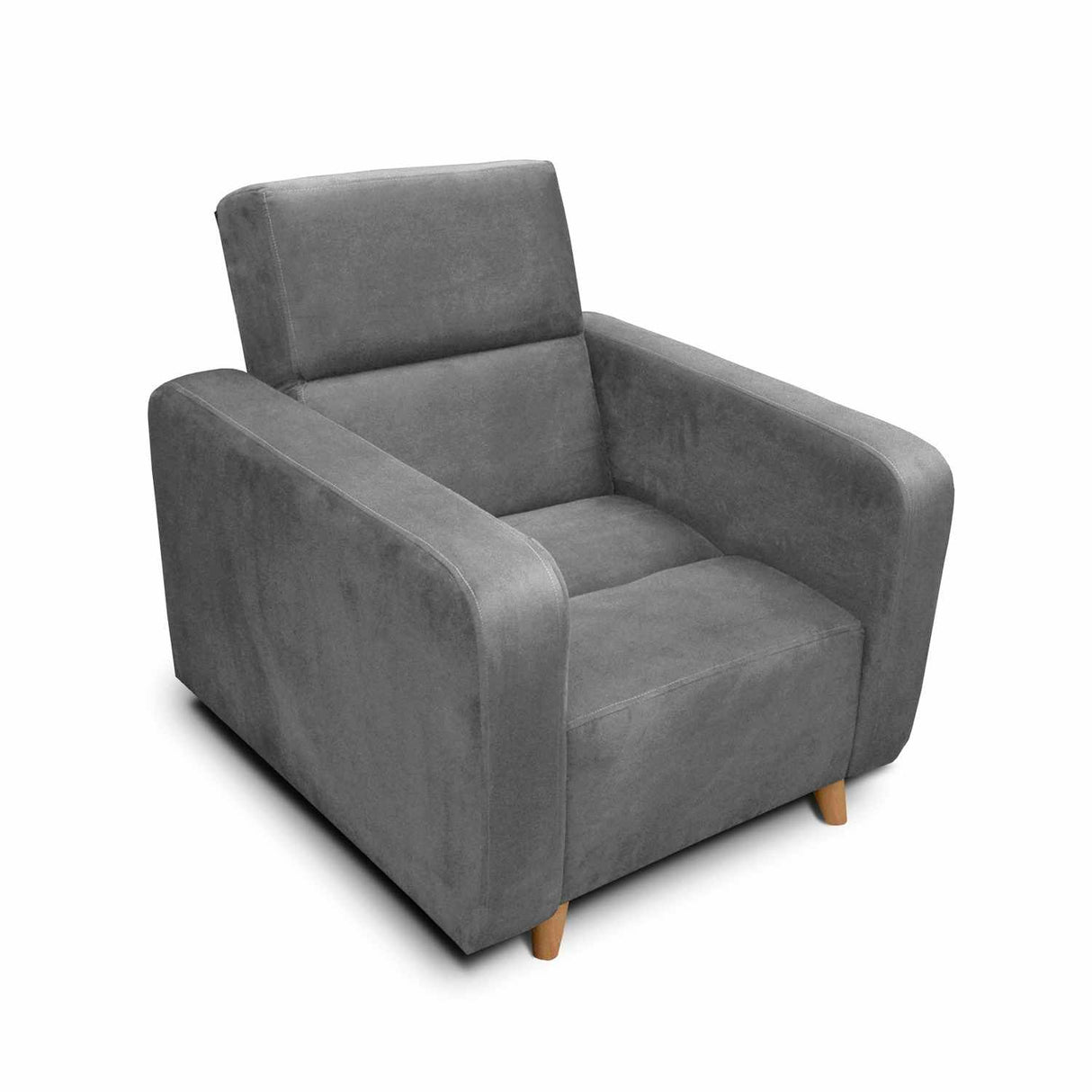 Silla Poltrona Úngaro Gris 85x90cm De Un Puesto Reclinable con Apoya Brazos