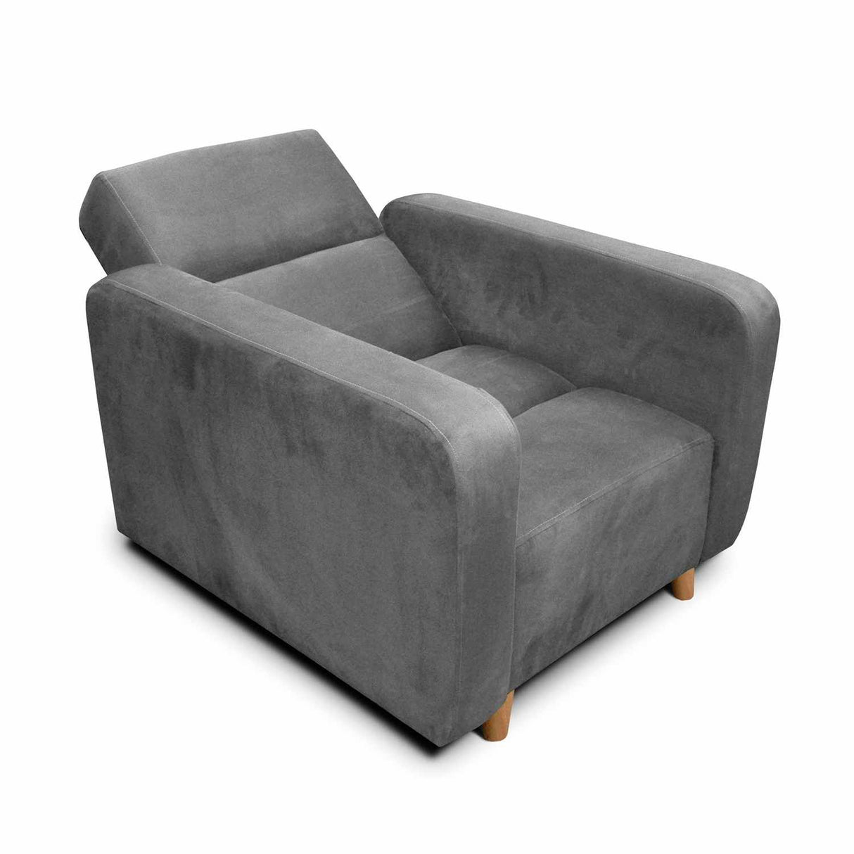 Silla Poltrona Úngaro Gris 85x90cm De Un Puesto Reclinable con Apoya Brazos