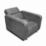 Silla Poltrona Úngaro Gris 85x90cm De Un Puesto Reclinable con Apoya Brazos