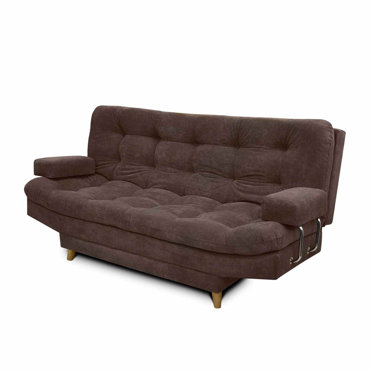 Sofá Cama Carvallo Cafe 185x100cm De 3 Puestos Reclinable con Apoya Brazos