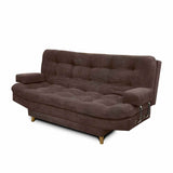 Sofá Cama Carvallo Cafe 185x100cm De 3 Puestos Reclinable con Apoya Brazos