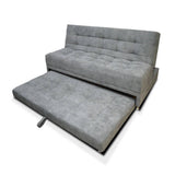 Sofá Cama Gris 190x90cm De 3 Puestos Reclinable sin Apoya Brazos