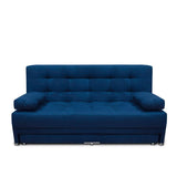 Sofá Cama Matter Azul 190x95cm De 3 Puestos Reclinable con Apoya Brazos
