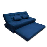 Sofá Cama Matter Azul 190x95cm De 3 Puestos Reclinable con Apoya Brazos