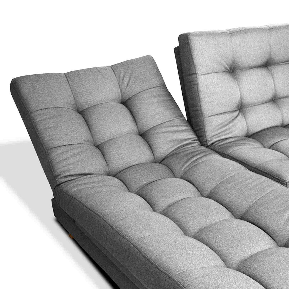 Sofá Cama Esquinero Carvallo Gris 210x90cm De 3 Puestos Reclinable sin Apoya Brazos
