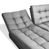 Sofá Cama Esquinero Carvallo Gris 210x90cm De 3 Puestos Reclinable sin Apoya Brazos