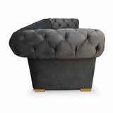 Sofá Chesterfield Gris 170x78cm De 2 Puestos con Apoya Brazos