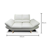 Sofá Galante Blanco Hueso 170x90cm De 2 Puestos sin Apoya Brazos
