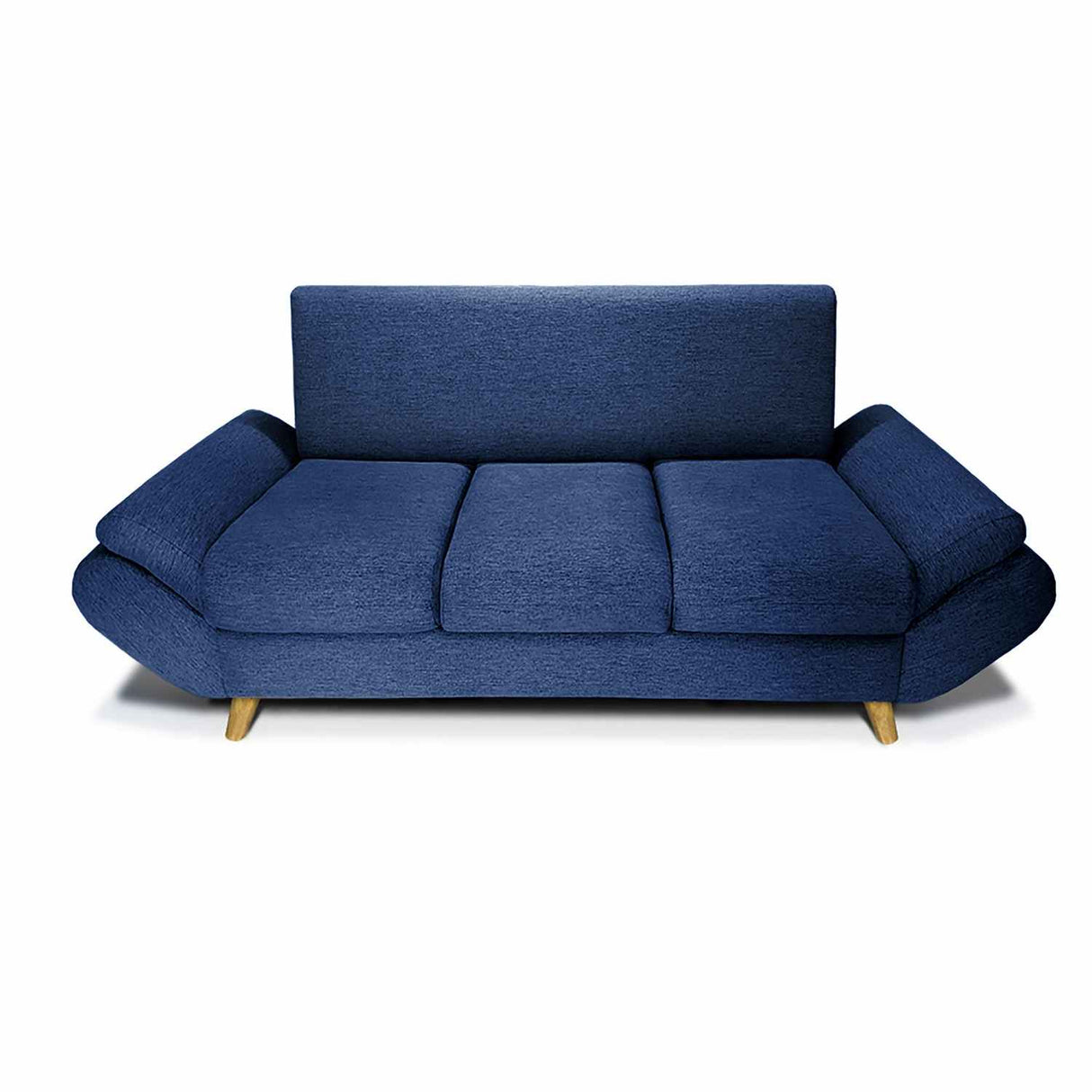 Sofá Jade Azul 200x85cm De 3 Puestos sin Apoya Brazos