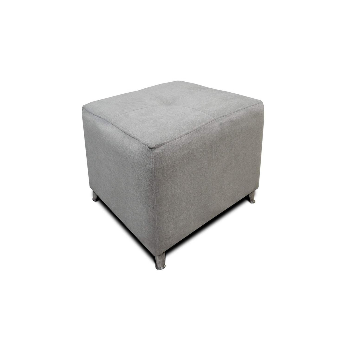Combo Sofá y Puff Musso Gris 165x82cm De 3 Puestos con Apoya Brazos