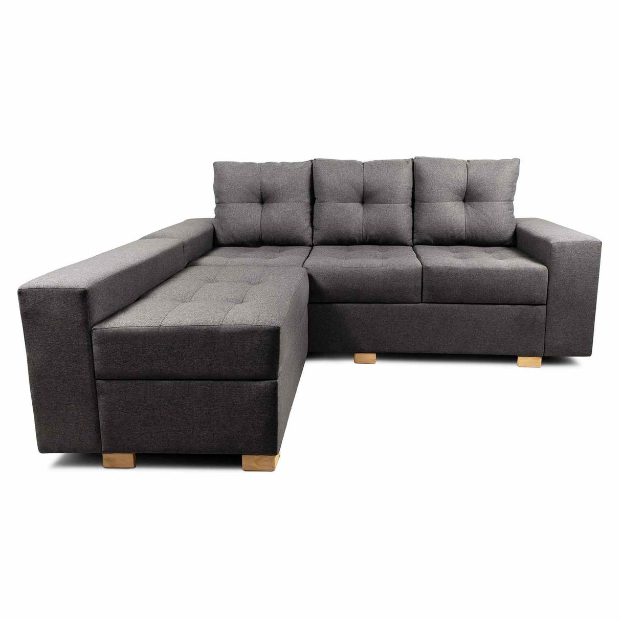 Sofá en L Burano Gris 200x92cm De 4 Puestos con Apoya Brazos y Modular