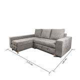 Sofá en L Saona Gris 210x94cm De 3 Puestos con Apoya Brazos