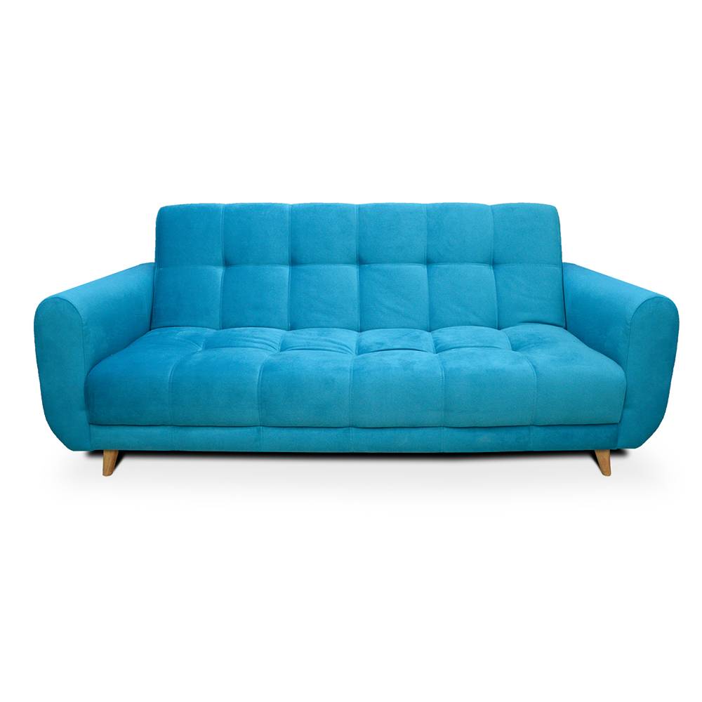 Sofá Cama Archer Azul 210x90cm De 3 Puestos Reclinable con Apoya Brazos