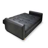 Sofá Cama Archer Negro 210x95cm De 3 Puestos Reclinable con Apoya Brazos