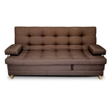 Sofá Cama Balmain Cafe 190x95cm De 3 Puestos Reclinable con Apoya Brazos