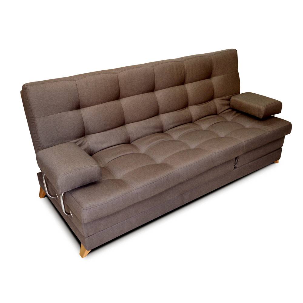 Sofá Cama Balmain Cafe 190x95cm De 3 Puestos Reclinable con Apoya Brazos