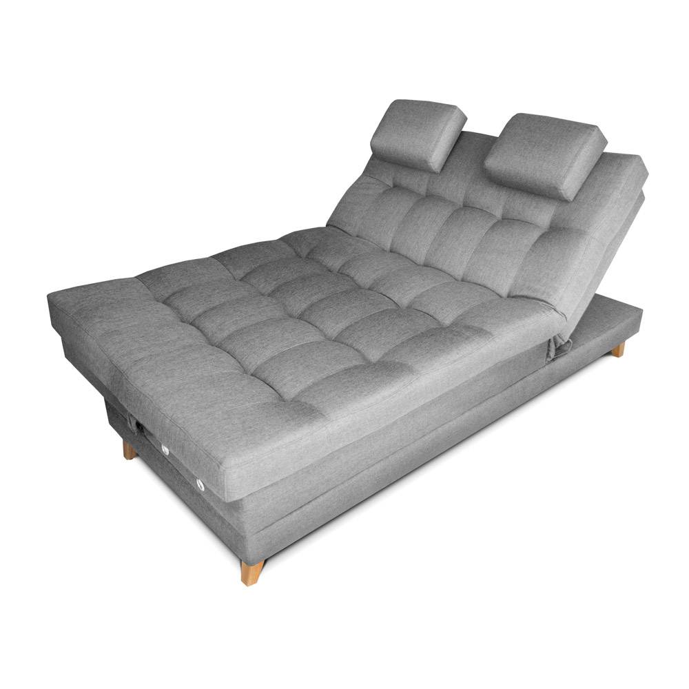 Sofá Cama Balmain Gris 185x95cm De 3 Puestos Reclinable con Apoya Brazos