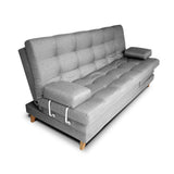Sofá Cama Balmain Gris 185x95cm De 3 Puestos Reclinable con Apoya Brazos