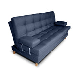 Sofá Cama Balmain Plomo 190x95cm De 3 Puestos Reclinable con Apoya Brazos