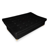Sofá Cama Balmain Negro 190x95cm De 3 Puestos Reclinable con Apoya Brazos