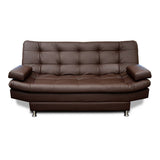 Sofá Cama Carvallo Cafe 185x95cm De 3 Puestos Reclinable con Apoya Brazos