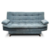 Sofá Cama Carvallo Azul 185x100cm De 3 Puestos Reclinable con Apoya Brazos