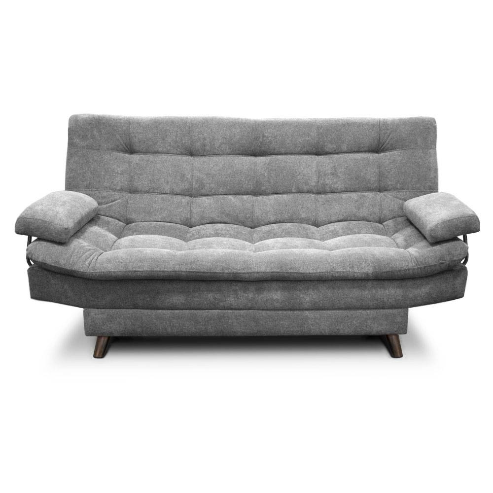 Sofá Cama Carvallo Gris 185x95cm De 3 Puestos Reclinable sin Apoya Brazos