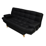 Sofá Cama Carvallo Negro 185x95cm De 3 Puestos Reclinable con Apoya Brazos