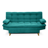 Sofá Cama Carvallo Turquesa 185x95cm De 3 Puestos Reclinable con Apoya Brazos