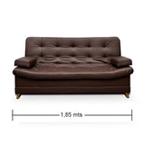 Sofá Cama Dolce Cafe 185x95cm De 3 Puestos Reclinable sin Apoya Brazos