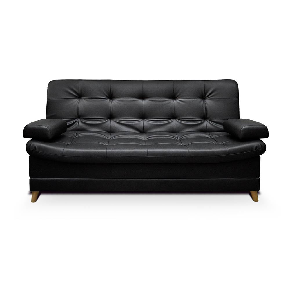 Sofá Cama Dolce Negro 185x95cm De 3 Puestos Reclinable con Apoya Brazos
